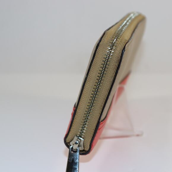 Coach Colorblock Saffiano Leather Zip Wallet Taupe Pink - Picture 4 of 6